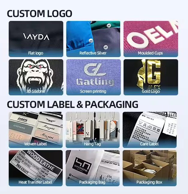 Packaging and labeling details for private label activewear
