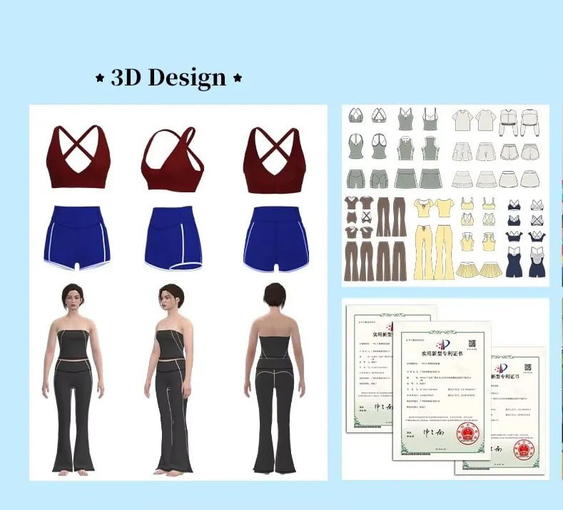 Yoga leggings lineup in different colors and styles for B2B wholesale