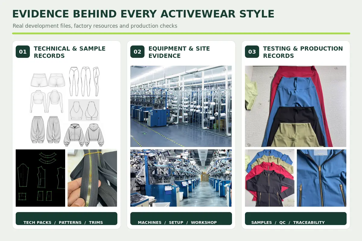 Technical specifications, test reports and garment approval records